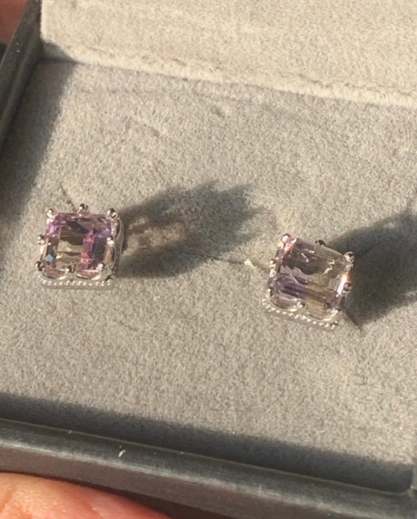 Pendientes de plata con ametrino natural – photo 3